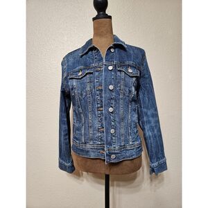 Old Navy Women’s Classic Denim Jean Jacket Blue Button Front Size Small
